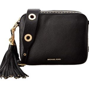 Micheal kors black and gold camera style purse